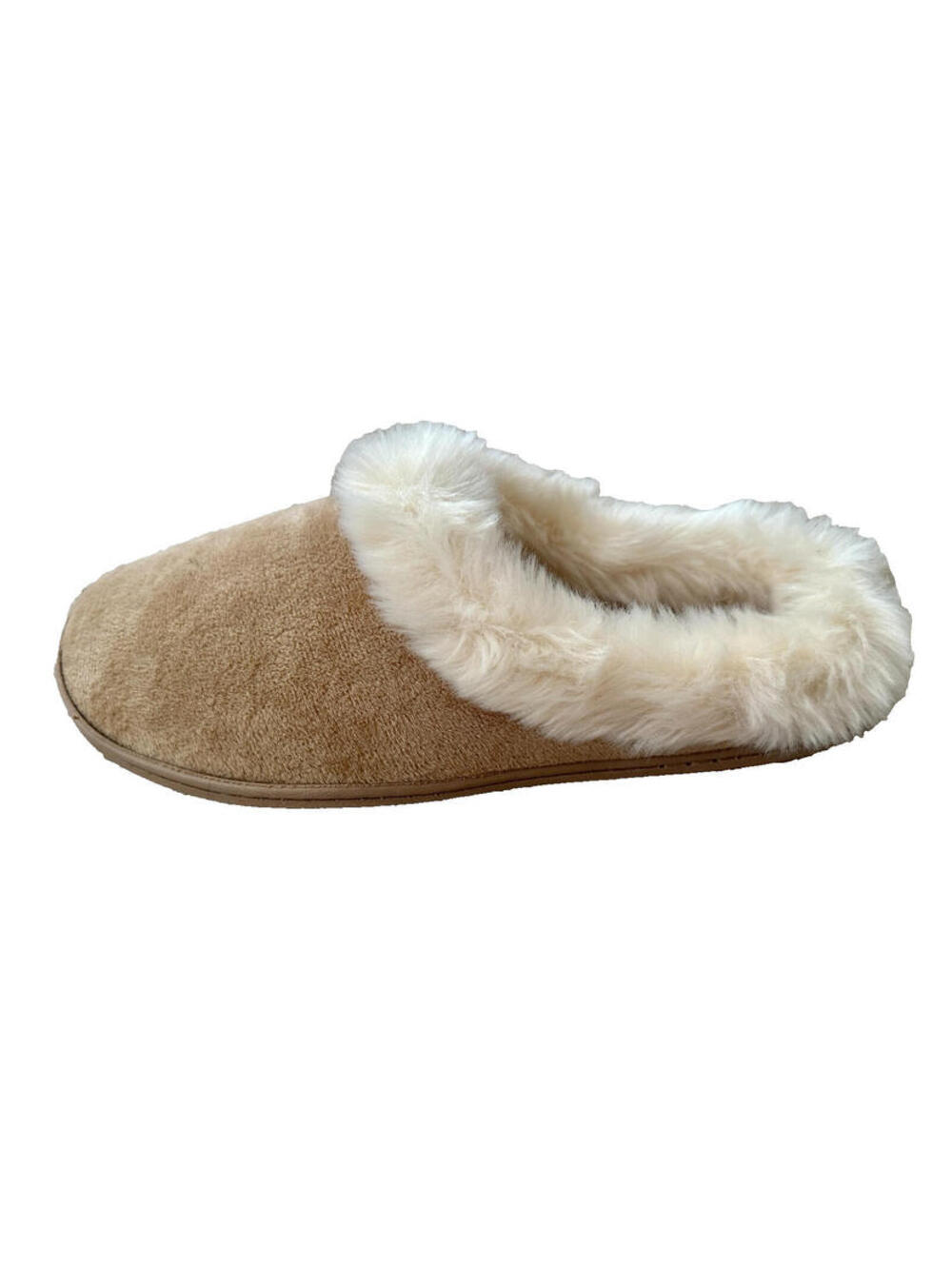 NEW Charter Club Tan Microfiber Velour Clog Scuff Slipper Indoor Outdoor S 5-6
